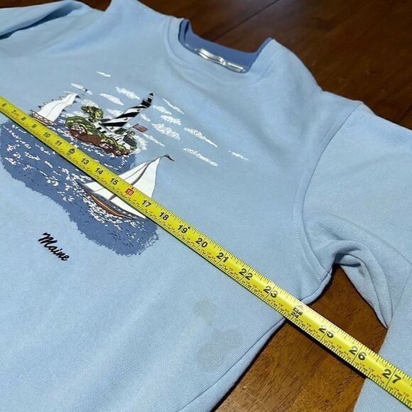 Vintage Shenanigans Women’s Embroidered Puff Paint Maine Lighthouse Sweater XL - Picture 8 of 9